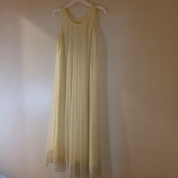 Miss Elaine 1960's 2 Pc Sheer Overlay Lace Robe Set Small - Picture 9 of 12